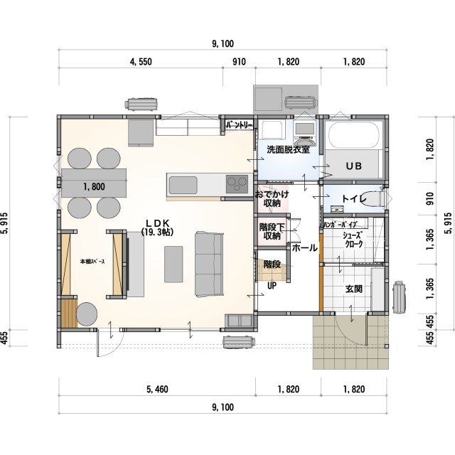 [～30坪 3LDK]27坪二階建て