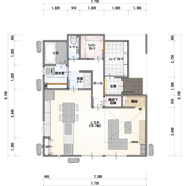 [31～40坪 4LDK]33坪二階建て