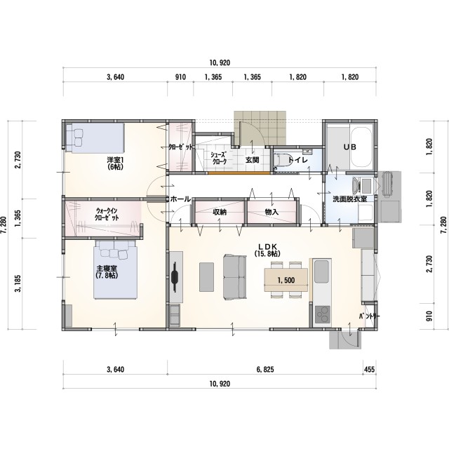 [～30坪 2LDK]22坪平屋