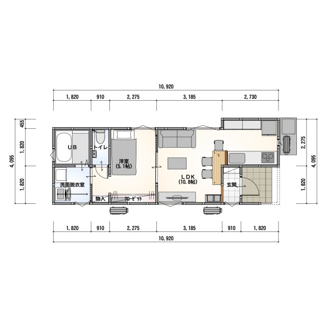 [～30坪 1LDK]11坪 平屋