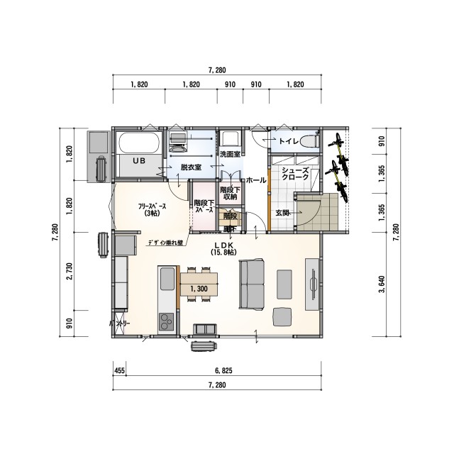 [～30坪 3LDK]26坪二階建て