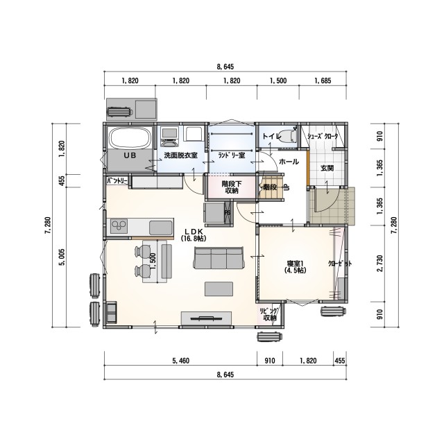 [～30坪 3LDK]28坪二階建て