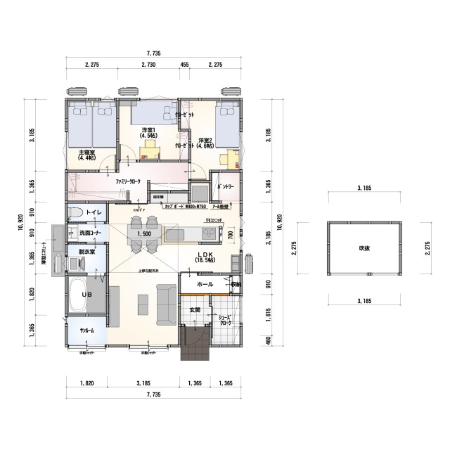 [～30坪 3LDK]25坪　平屋