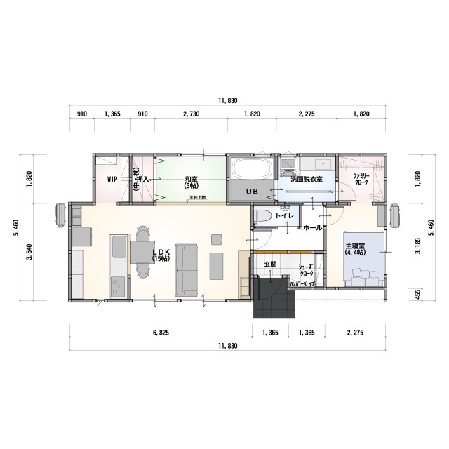 [～30坪 2LDK]18坪　平屋