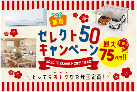 先着10名様限定!【75万円相当】新春セレクト50キャンペーン開催!
